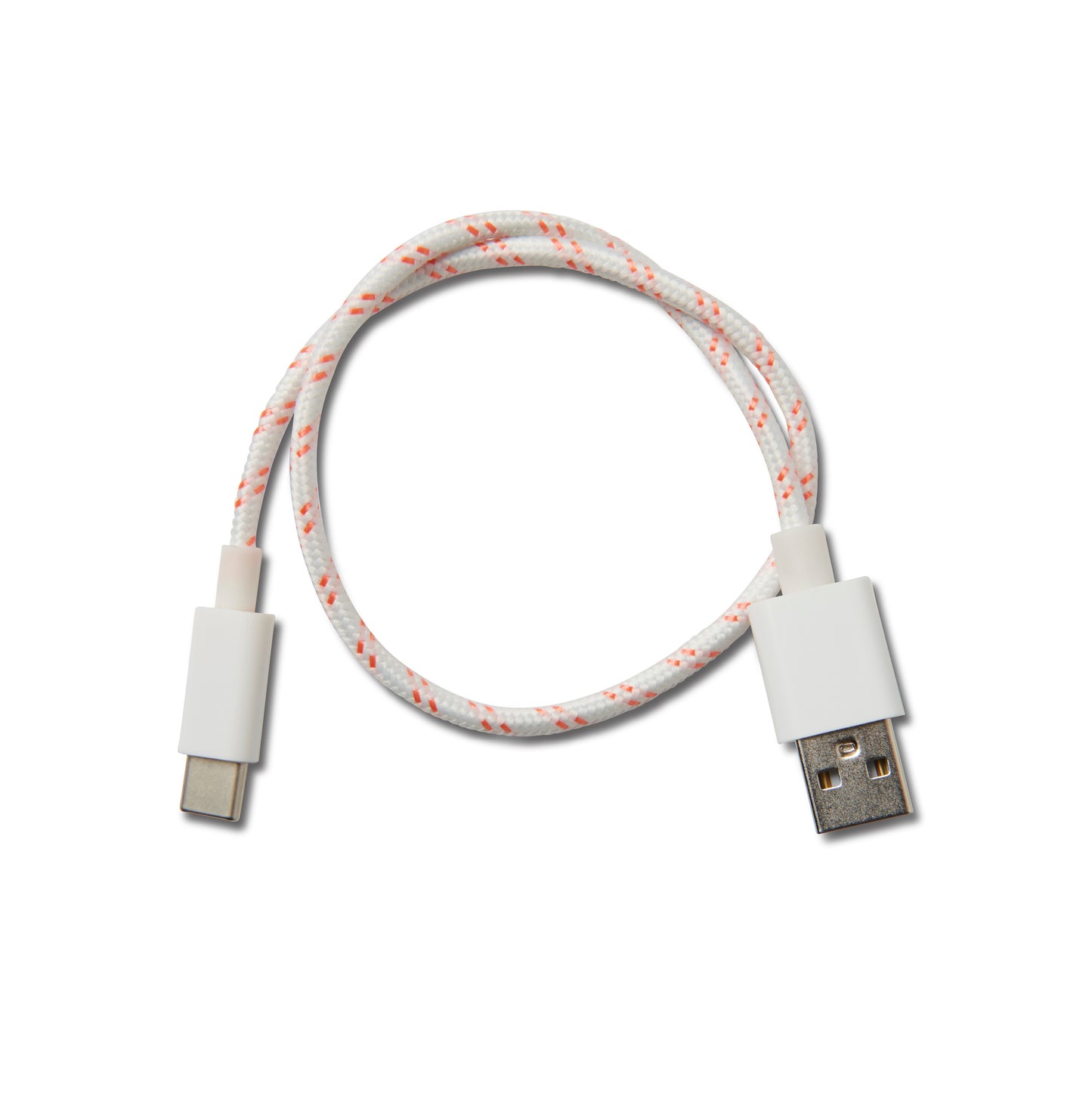 [charge] power cable - white + neon orange
